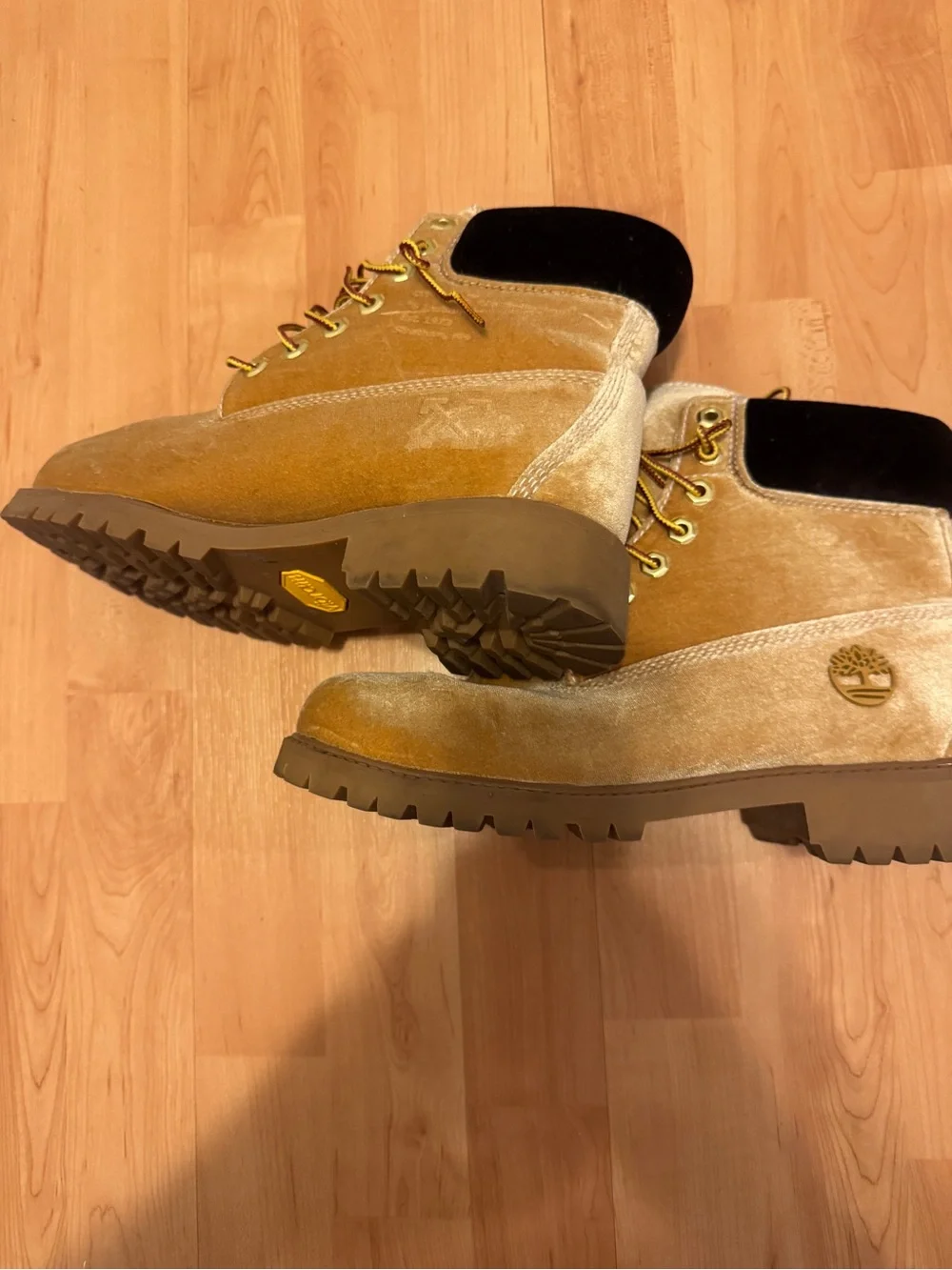 Off-White Tan Suede Lace-Up Boots